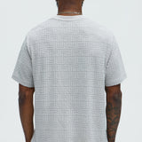 Camiseta Geo Chenille Knit Crewneck - Gris