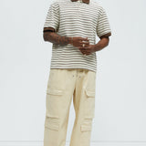 Camisa Terry Striped Polo - Crema/Combinación