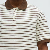 Camisa Terry Striped Polo - Crema/Combinación