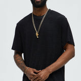 Camiseta Geo Chenille Knit Crewneck - Negro