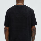 Camiseta Geo Chenille Knit Crewneck - Negro