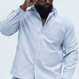 Camisa Abotonada Subtle Stripe - Gris/Combinado