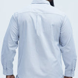 Camisa Abotonada Subtle Stripe - Gris/Combinado