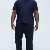 Camisa Ferrin Textured Knit Polo - Azul Marino