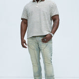 Camisa Terry Striped Polo - Crema/Combinación