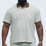 Camisa Terry Striped Polo - Crema/Combinación