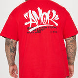 Camisa De Manga Corta Amor Studio - Rojo