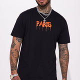Camisa De Manga Corta Paris Drip - Negro