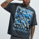 Camisa De Manga Corta Transformers Metalfest Oversized - Negro