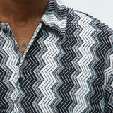 Con Botón Outpost Zig Zag Short Sleeve - Crema/Combinación