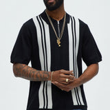 Camisa Camden Quarter Zip Sweater Polo - Negro/Combinado