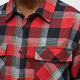 Camisa Charles Acid Wash Relaxed Flannel - Rojo/Combinado