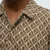 Abotonado Diamonds Short Sleeve - Café/Combinado