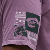 Camisa De Manga Corta All Seeing Eyes Oversized - Morado