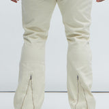 Pantalones Skinny Apilados Convertibles con Capota - Blanco Roto