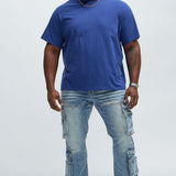 Camisa De Manga Corta Oversized Heavyweight - Azul Marino