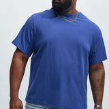 Camisa De Manga Corta Oversized Heavyweight - Azul Marino