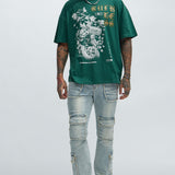 Camisa De Manga Corta Ruthless Oversize - Verde Oscuro