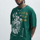 Camisa De Manga Corta Ruthless Oversize - Verde Oscuro