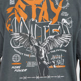 Camisa De Manga Corta Stay United Oversized - Gris