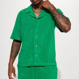 Camisa Dipped Terry Short Sleeve Cuban - Verde