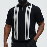Camisa Camden Quarter Zip Sweater Polo - Negro/Combinado