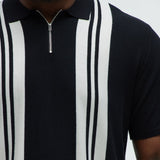 Camisa Camden Quarter Zip Sweater Polo - Negro/Combinado