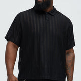 Camisa Dudley Open Knit Polo - Negro