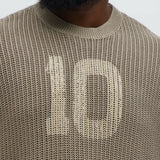 Camisa De Manga Corta Printed Textured Knit - Café