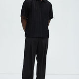 Camisa Dudley Open Knit Polo - Negro