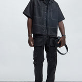 Camisa Curtis Contrast Stitch - Negro