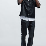 Camisa Griffin Faux Leather - Negro