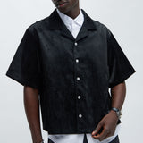 Camisa Griffin Faux Leather - Negro