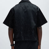 Camisa Griffin Faux Leather - Negro