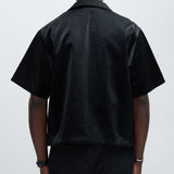 Camisa Caicos Faux Leather - Negro