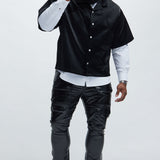 Camisa Caicos Faux Leather - Negro