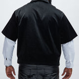 Camisa Caicos Faux Leather - Negro