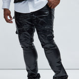 Pantalón Came To Party Cargo Flare Waxed - Negro