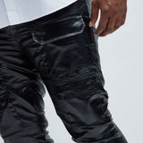 Pantalón Came To Party Cargo Flare Waxed - Negro