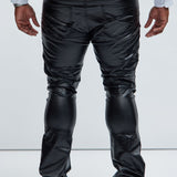 Pantalón Came To Party Cargo Flare Waxed - Negro