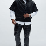 Camisa Griffin Faux Leather - Negro