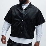 Camisa Griffin Faux Leather - Negro
