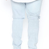 Pantalón De Mezclilla Jasper Skinny Vintage Ripped Knee - Deslavado Ligero