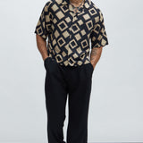 Camisa Geo Around - Café Oscuro