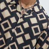 Camisa Geo Around - Café Oscuro