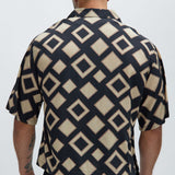 Camisa Geo Around - Café Oscuro
