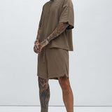 Camisa De Manga Corta Zyler Textured Boxy - Gris Pardo