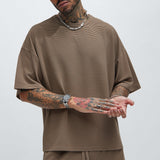 Camisa De Manga Corta Zyler Textured Boxy - Gris Pardo