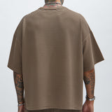 Camisa De Manga Corta Zyler Textured Boxy - Gris Pardo