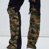 Pantalón Apilado De Pierna Ancha Bryce - Negro/Combinado